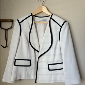 Kasper Black and White Trim Blazer